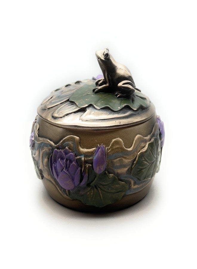 RUSTIX Frog Trinket Box - Art Nouveau Frog Gifts for Women, Decorative Jewelry Box with Hand-Painted Lily and Frog Design - Whimsical Frog Decor for Home and Office - Image 2