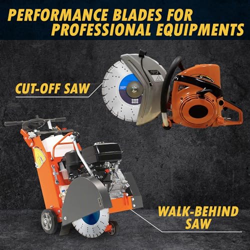 EDiamondTools 14" All Purpose Diamond Saw Blades for Hard/Reinforced Concrete, Asphalt, Granite, Terrazzo, Ductile Iron Piping, 4-5/8" Cutting Depth, 1" Arbor - Image 4