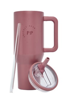 Prickly Pear Stainless Steel Water Bottle 40 Oz Hydrator Pink Logo  - Image 1