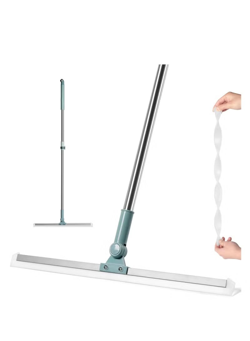 Floor rubber wiper, for floors with heavy duty telescopic pole with 51 cm natural rubber blade for cleaning tiles, floors, marble, glass, windows and doors - Image 1
