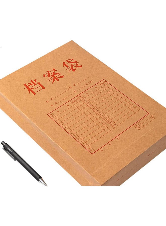 Deli 10 A4 Mixed Pulp 250G Kraft Paper File Folders, 6Cm Side Width, Large Capacity For Bids, Contracts, Documents, Storage And Protection, Office Supplies, 8385 - Image 2