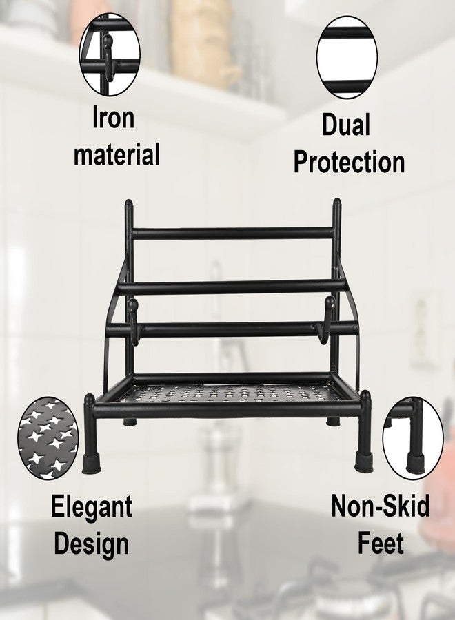 ROLLYWARE METAL Black Belan and Chakla Stand, Belan Tava Rolling Pin Holder, Heavyweight, Durable Chakla Holder for Kitchen 4in1 Kitchen Rack (only Stand), Free Standing, Table Top - Image 5