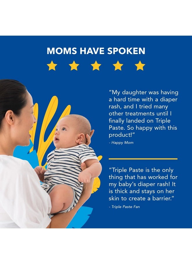 Triple Paste - Diaper Rash Cream For Baby - 8 Oz Tub - Zinc Oxide Ointment Treats, Soothes And Prevents Diaper Rash - Pediatrician-Recommended Hypoallergenic Formula With Soothing Botanicals - Image 1