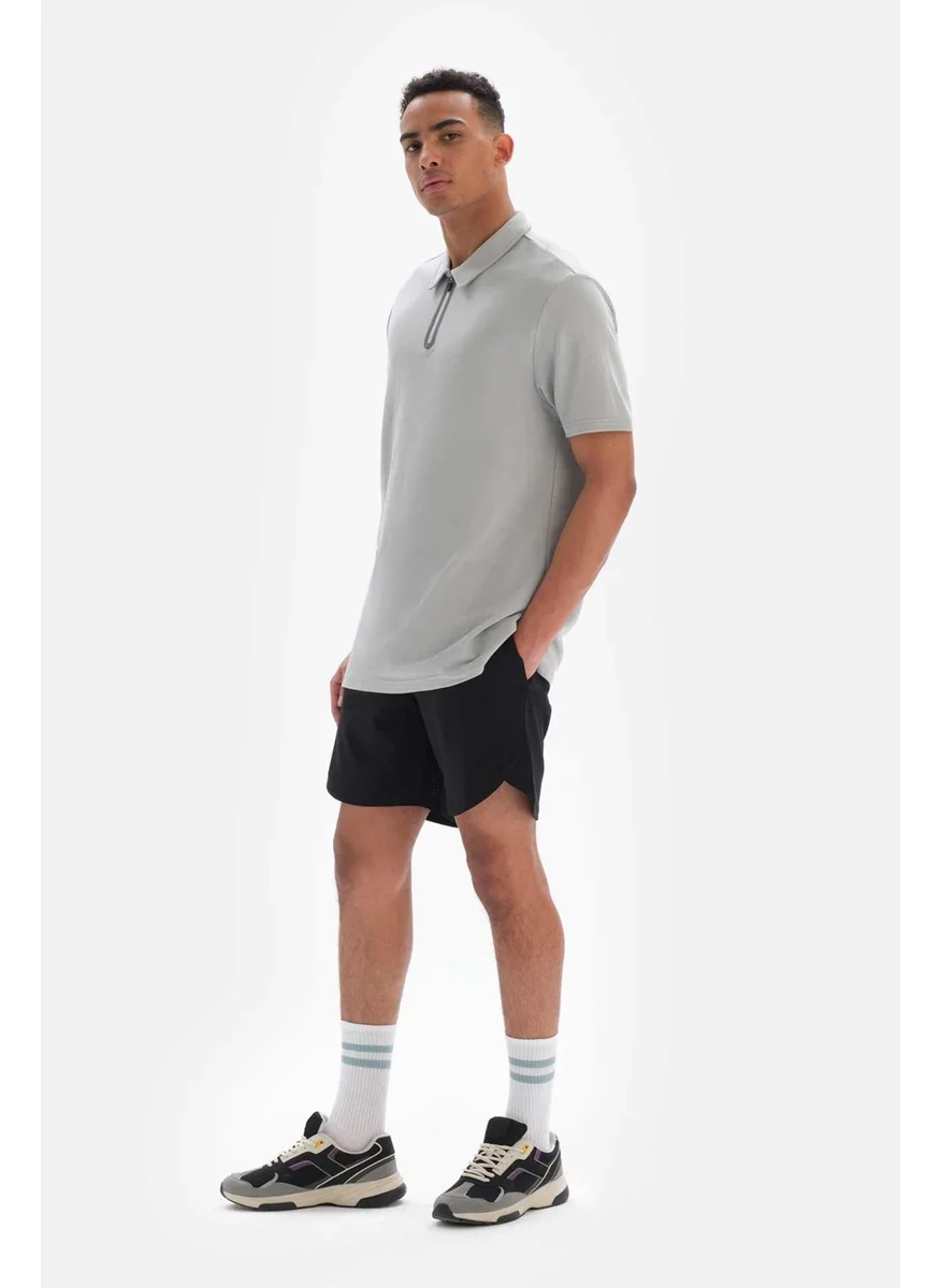 داجي Gray Men's Pique Collar T-Shirt