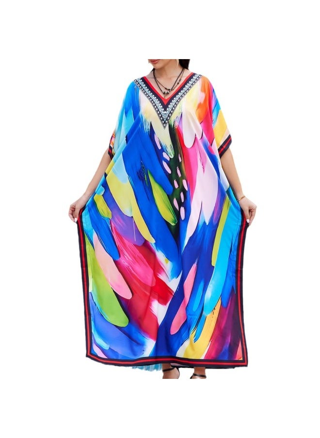 Generic Beach Blouse Loose Vacation Robe Bikini Sunscreen Swimwear 5012-Color:5008-  - Image 3