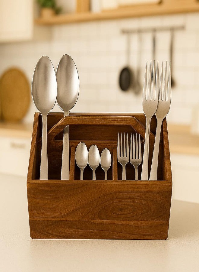 REMARKABLE Wooden Kitchen Utensil Holder With Wooden Handle Holder Storage Box Multipurpose Stand - Image 3