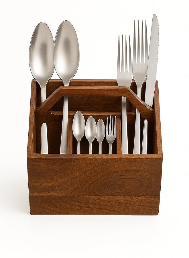 REMARKABLE Wooden Kitchen Utensil Holder With Wooden Handle Holder Storage Box Multipurpose Stand - Image 2