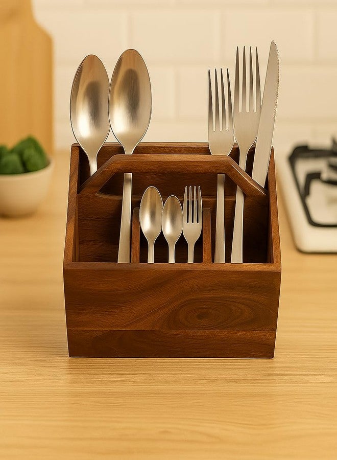 REMARKABLE Wooden Kitchen Utensil Holder With Wooden Handle Holder Storage Box Multipurpose Stand - Image 5