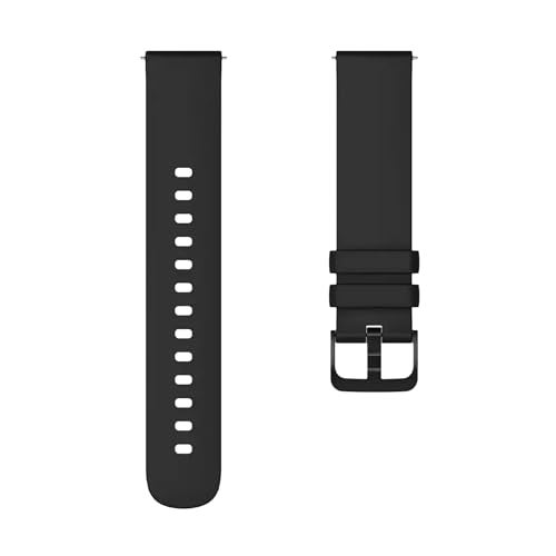 ACM Watch Strap Silicone Belt 20mm compatible with Goqii Smart Vital Max Hd 2023 Smartwatch Color Hook Band Black - Image 3