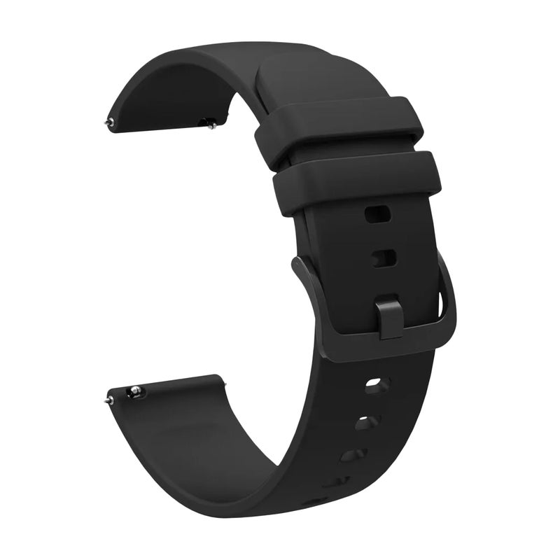 ACM Watch Strap Silicone Belt 20mm compatible with Goqii Smart Vital Max Hd 2023 Smartwatch Color Hook Band Black - Image 5