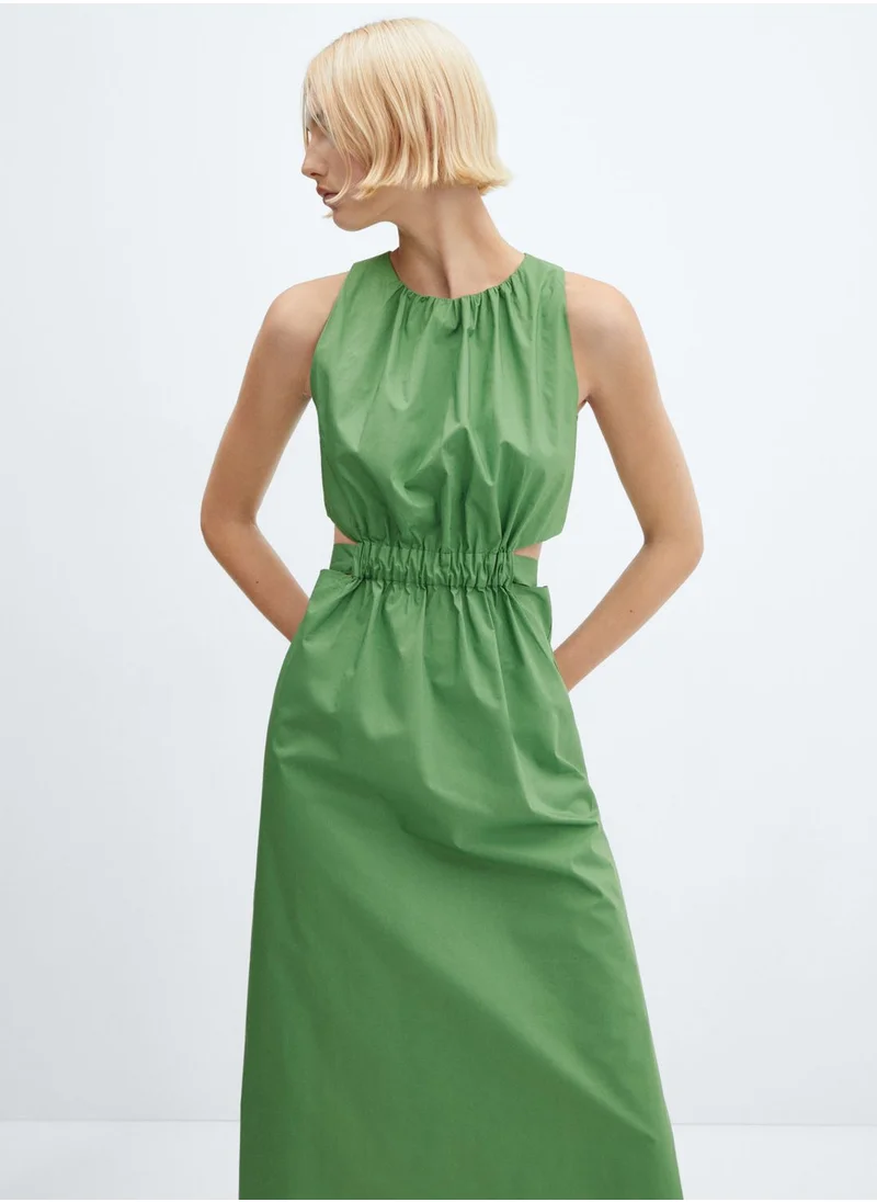 MANGO Crew Neck Side Cut Out Dress