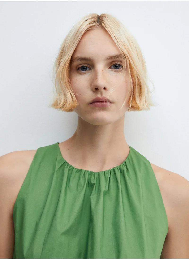 MANGO Crew Neck Side Cut Out Dress