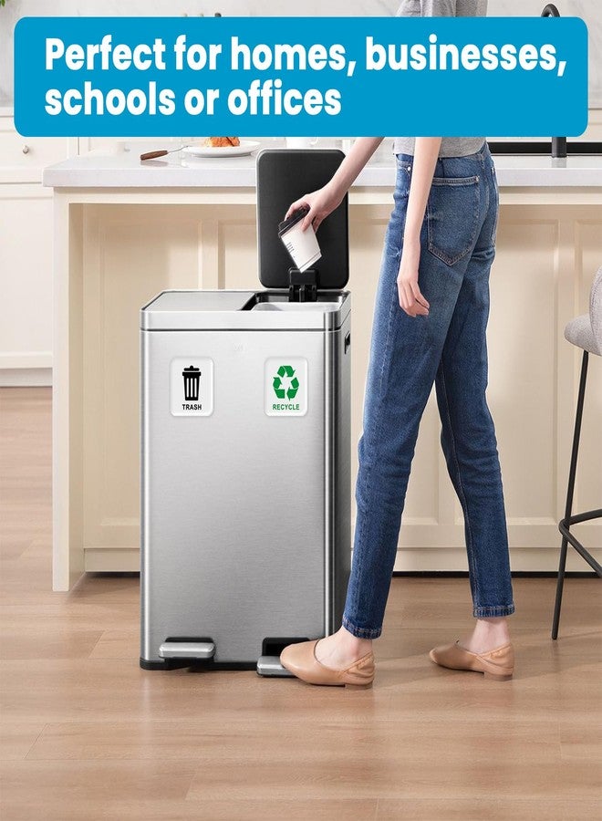Recycle Stickers for Trash Bins,Acrylic Trash and Recycle Stickers - 2 Pack Recycling Sticker for Home Kitchen or Office Garbage Bin (Square) - Image 4