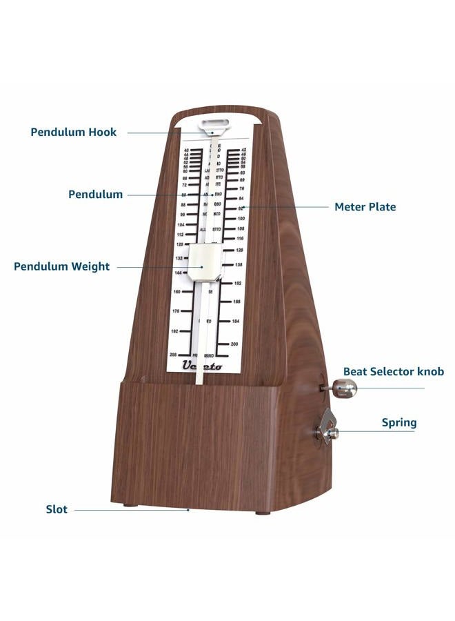 Ueteto Mechanical Metronome Wood Grained Loud Sound/High Precision/No batteries Needed/for Piano/Guitar/Violin/Drum and Other Instruments (Tower design) - Image 5