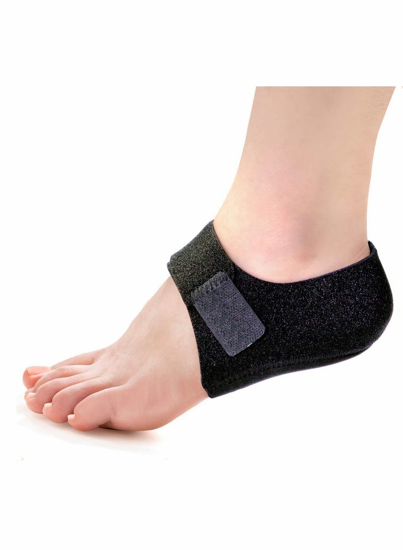 KASTWAVE 2PCS Heel Protectors, Heel Pads, Heel Support for Heel Pain from Plantar Fasciitis - Heel Spur -Tendinitis- Cracked Heels (Women Sizes: 6-14. Men Sizes 7-13-Black)  - Image 1