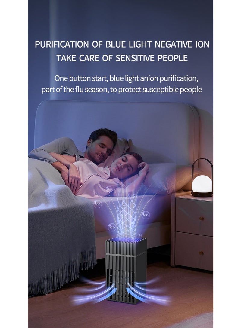 Household formaldehyde and odor air purifier - maximum applicable area 40㎡, H13 HEPA composite filter, one-button start with blue light (fixed fan speed) - Image 5