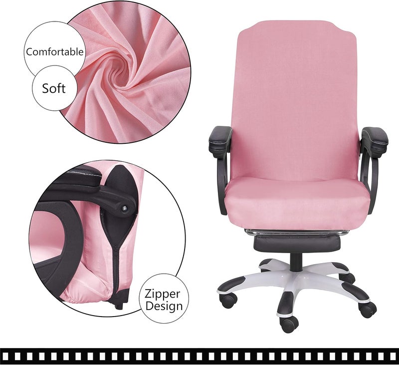 SARAFLORA Pink Office Chair Covers Stretch Washable Computer Chair Slipcovers for Universal Rotating Boss Chair Middle Size - Image 4