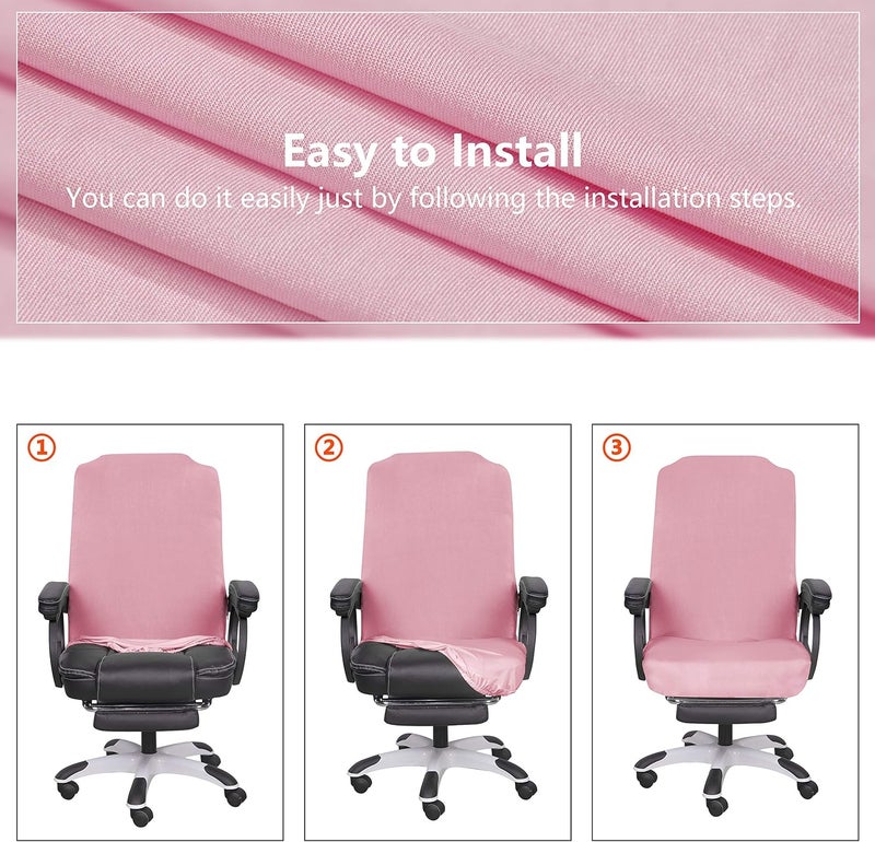SARAFLORA Pink Office Chair Covers Stretch Washable Computer Chair Slipcovers for Universal Rotating Boss Chair Middle Size - Image 5