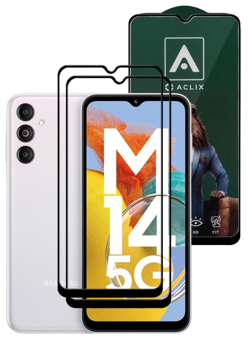 ACLIX 2 Pieces Antistatic ESD Dustproof Premium Quality High Definition Tempered Glass Screen Protector Designed For Samsung Galaxy M14 - Image 1
