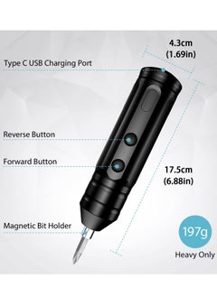 Y&D Cordless Rechargeable Screwdriver 1200mAh 3.7V Rechargeable, with 10 Magnetic Bits Electric Sets Forward and Reverse Rotate Standard  - Image 2