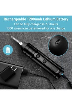 Y&D Cordless Rechargeable Screwdriver 1200mAh 3.7V Rechargeable, with 10 Magnetic Bits Electric Sets Forward and Reverse Rotate Standard  - Image 5