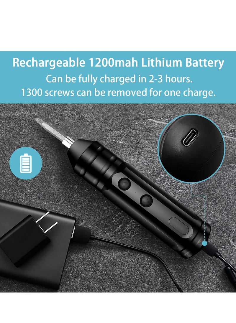 Y&D - Cordless Rechargeable Screwdriver 1200mAh 3.7V Rechargeable, with 10 Magnetic Bits Electric Sets Forward and Reverse Rotate Standard - Image 1