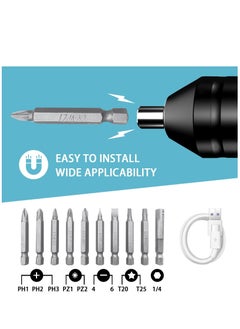 Y&D Cordless Rechargeable Screwdriver 1200mAh 3.7V Rechargeable, with 10 Magnetic Bits Electric Sets Forward and Reverse Rotate Standard  - Image 3