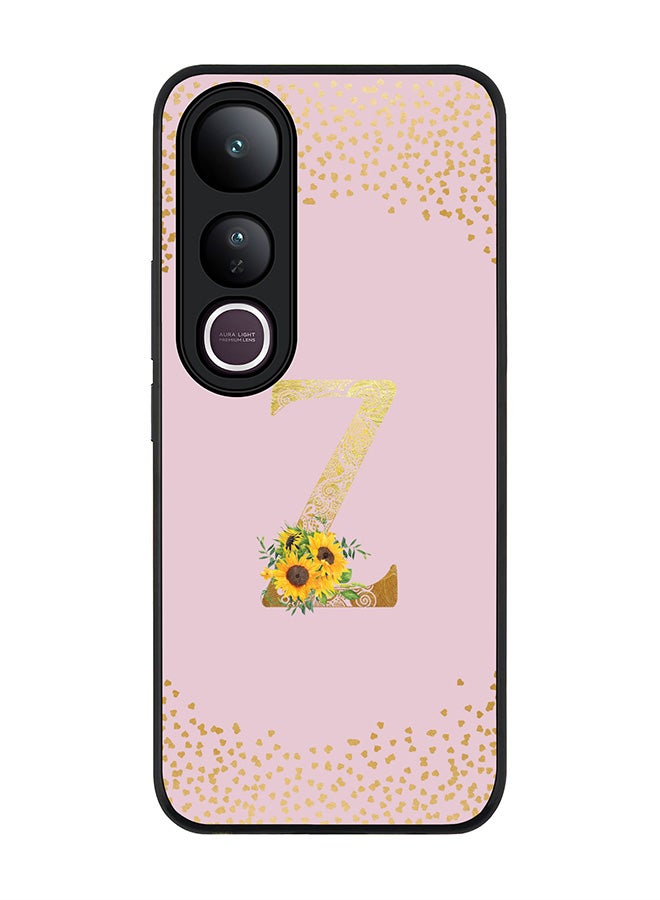 Stylizedd For vivo V50 Lite Case,Slim fit Camera Protection, Shockproof Thin Phone cover  - Custom Floral Monogram - Z  (Pink )