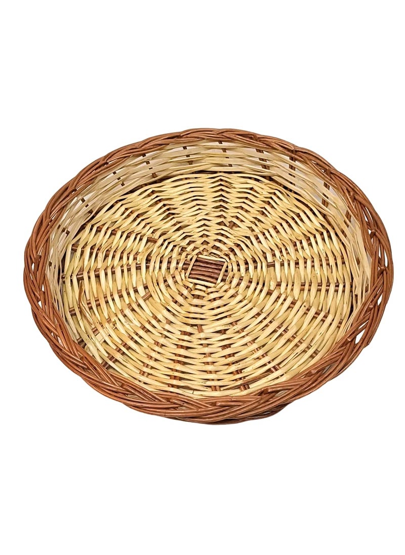 Generic INDIANA CRAFTS Round Cane Bamboo Wicker baskets, Storage Baskets, Shelf Baskets, Multipurpose Baskets for Kitchen (16x16) inches (Medium)  - Image 2