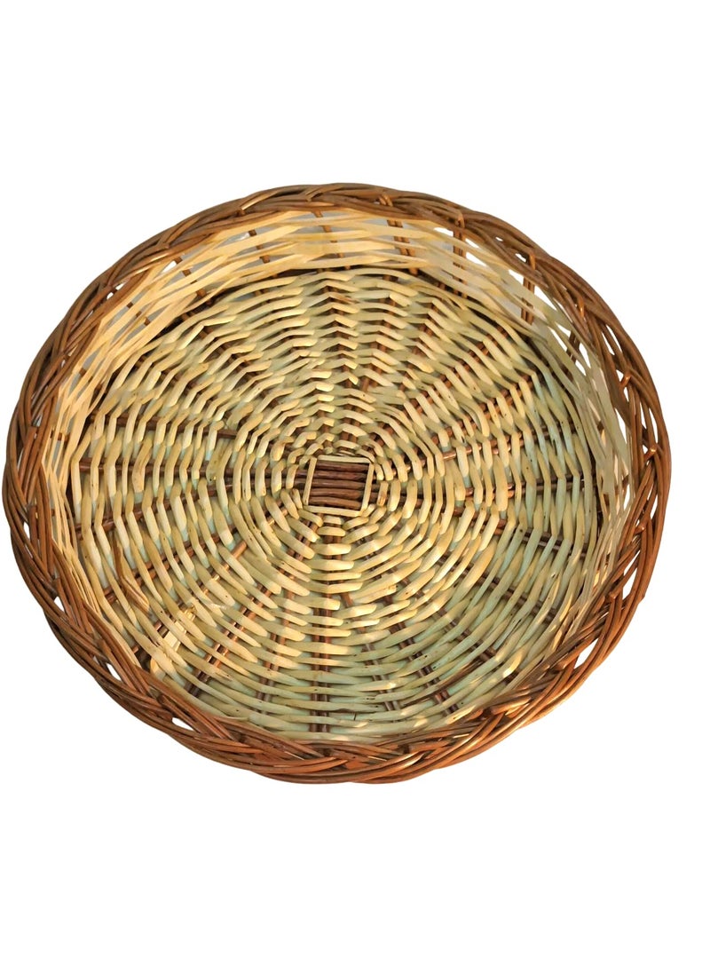 Generic INDIANA CRAFTS Round Cane Bamboo Wicker baskets, Storage Baskets, Shelf Baskets, Multipurpose Baskets for Kitchen (16x16) inches (Medium)  - Image 1