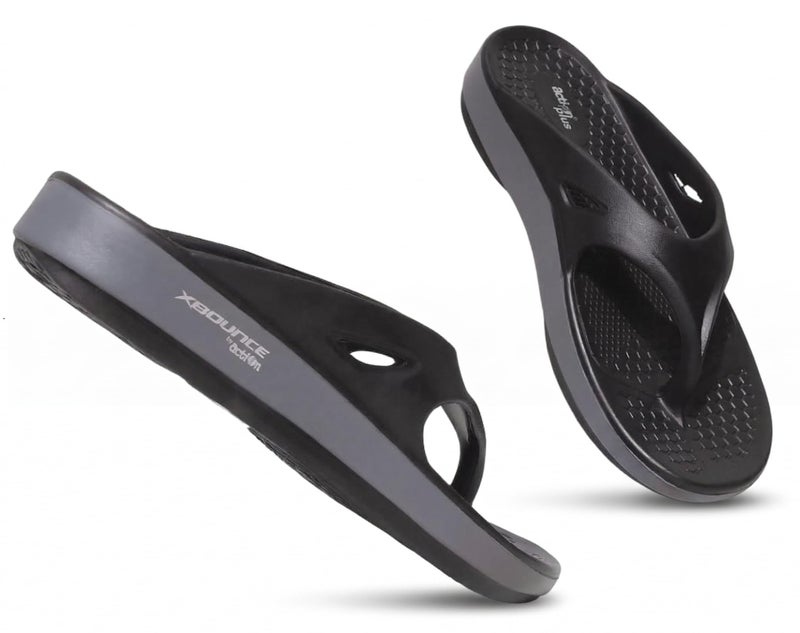 Action Men Black Slippers APTM0014BKGY09 - Image 1