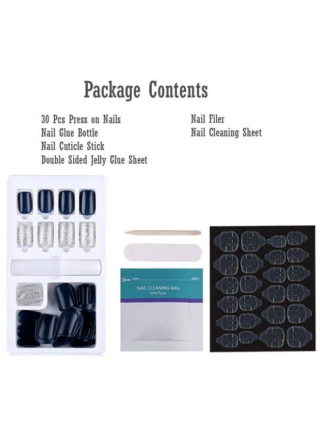 Store2508 Press On Gel Nails 30 Pcs With Double Sided Jelly Adhesive Nail Glue Nail Filer Mb658_Design 01 - Image 4