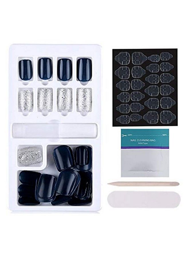 Store2508 Press On Gel Nails 30 Pcs With Double Sided Jelly Adhesive Nail Glue Nail Filer Mb658_Design 01 - Image 2