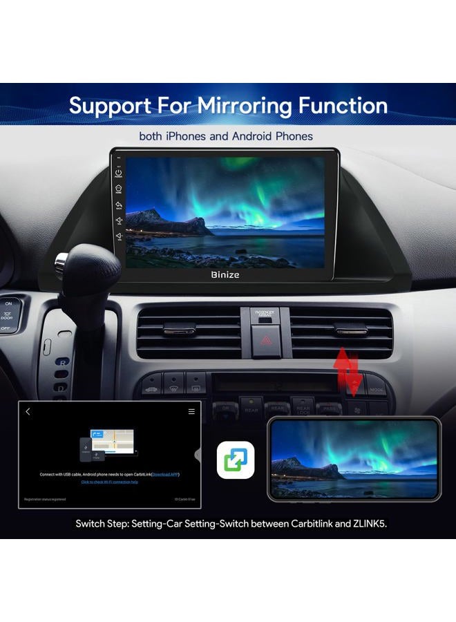 BINIZE 10.1 Inch Double Din Android 9.1 Car Stereo Radio Multimedia Touch Screen Head Unit GPS Navigation,FM+WiFi+Bluetooth,Support Rear Image Input,Mirror Link for Android&iOS,Dual USB(2G +16G) - Image 4