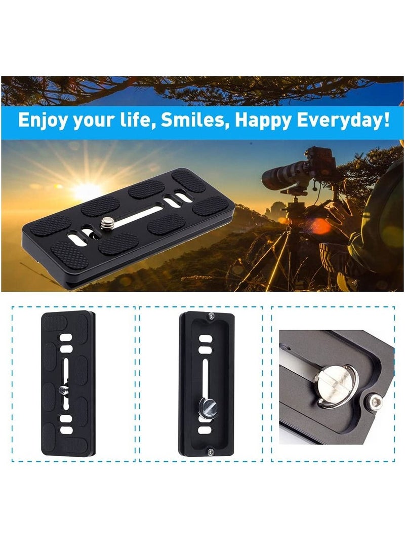 Camera Quick Release Plate, QR Small Plate with 1/4"-20 Screw,Tiny Universal Quick Release Plate for Arca Swiss Standard Clamp for DSLR Camera Tripod Ballhead (100MM-3.94")
