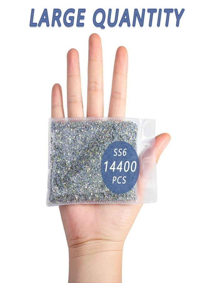 Beadsland Hotfix Rhinestones Bulk, 14400PCS Crystal Hot Fix Rhinestones for Crafts Clothes DIY Decoration, Crystal AB, SS6, 1.9-2.1mm - Image 3
