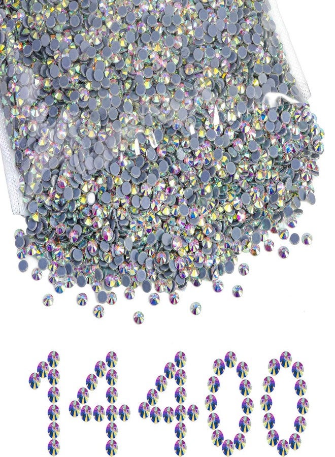 Beadsland Hotfix Rhinestones Bulk, 14400PCS Crystal Hot Fix Rhinestones for Crafts Clothes DIY Decoration, Crystal AB, SS6, 1.9-2.1mm - Image 1