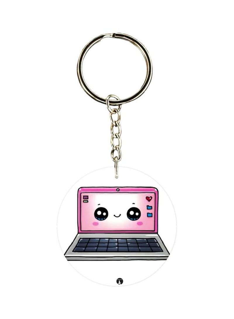 Cartoon Printed Single Sided Pocket Keychain
