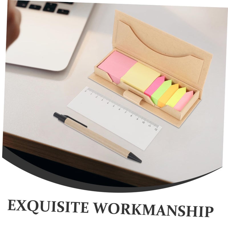 Memo Pads Set with Ruler and Storage Box Sticky Tabs for School Office Travel - Image 4