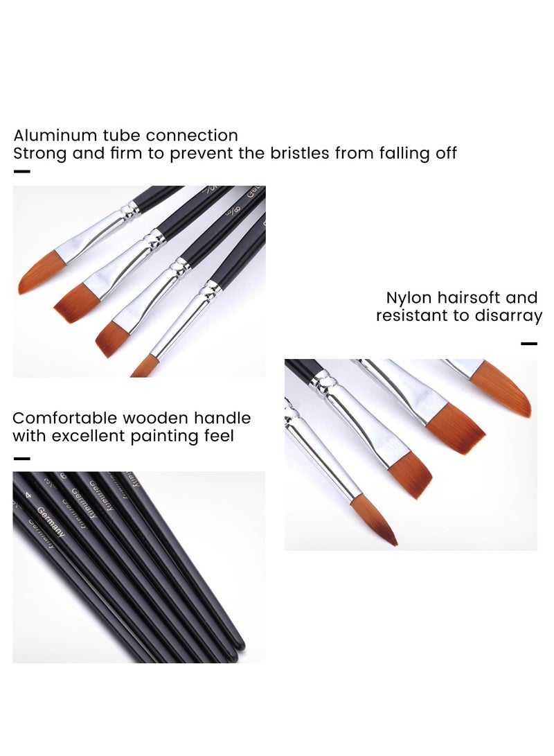 Barakah Watercolor Brushes Professional Paint Brush Set for Artists, Different Sizes with Flat, Round Pointed Soft Nylon Hair Brushes for Acrylic, Watercolor, Oil and Gouache Painting - Image 5