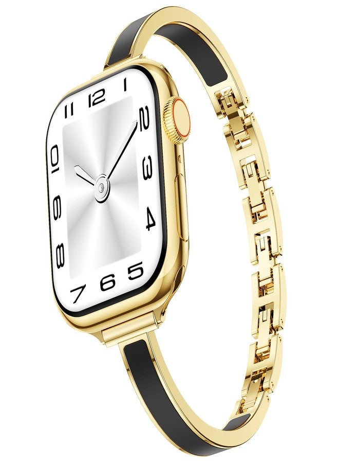 Mosonio Slim Bracelet Bands for Apple Watch Women, Elegant Thin Strap with Easy-Adjust Link Clasps, Compatible with Apple Watch Series 11/10 (42mm), Series 9/8/7 (41mm), Series 6/5/4/SE (40mm), Series - Image 1