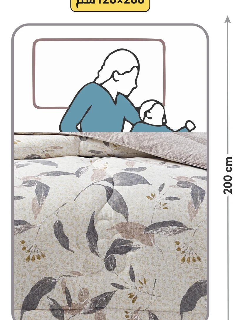 Donetella Bedding Comforter Set Single Size, 4-Pcs Bed Set Fits 120x200 Cms -Printed Bedding Set-All Season- Brushed Microfiber.