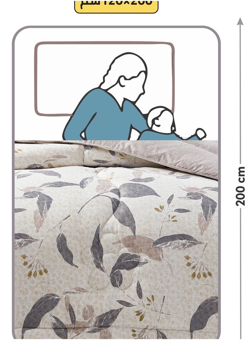 Donetella Bedding Comforter Set Single Size, 4-Pcs Bed Set Fits 120x200 Cms -Printed Bedding Set-All Season- Brushed Microfiber (طقم مفرش سرير فندقي)  - Image 2