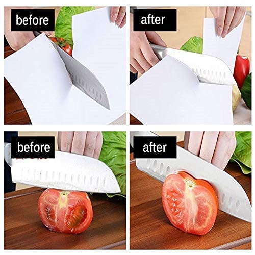 Peyx 3 Stage Manual System Knife Sharpener with AntiSlip Rubber Base for Grip Three Slots Handle Knife Sharpener Tool with Removable Head GrinderBlack Red - Image 2