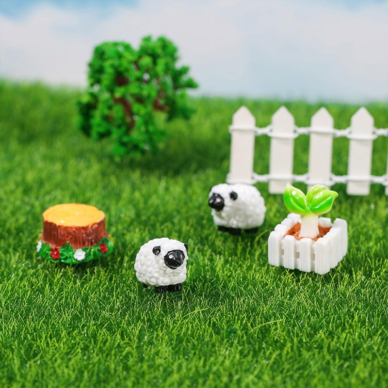 Bbiamsleep 40 Pcs Miniature Sheep Figurines Mini White Sheep Figurines Resin Sheep Cake Topper Mini Sheep for Fairy Garden Micro Landscape Decor Cake Topper - Image 5