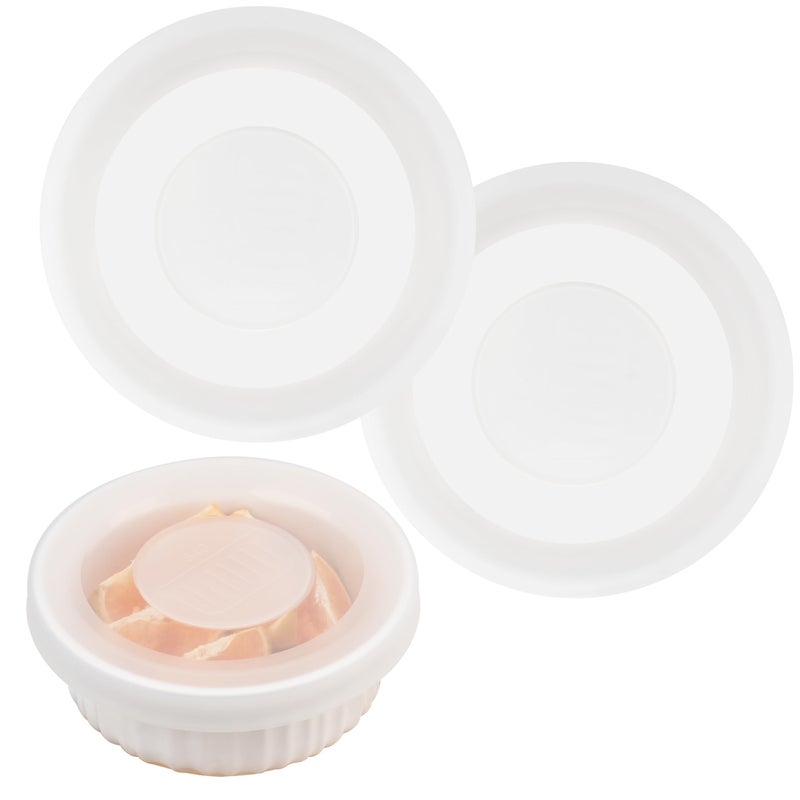 Purekra 2 PCS Silicone Replacement Lids Storage Covers for Corningware 16oz Round Baking Dish, Microwave Food Cover, Airtight & Transparent, Microwave, Dishwasher Freezer Safe (Baking Dish Not Included) - Image 1