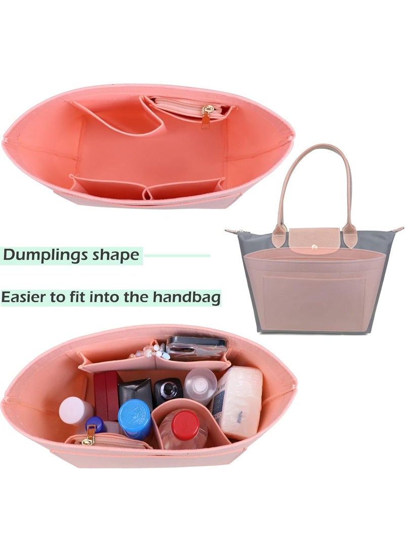 jaexest Felt Purse Organizer Insert for Le Pliage Neo(Large) Handbags Insert Organizer1012pink-M - Image 3