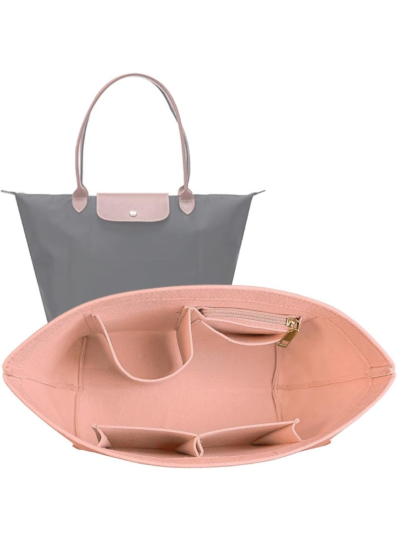 jaexest Felt Purse Organizer Insert for Le Pliage Neo(Large) Handbags Insert Organizer1012pink-M - Image 1