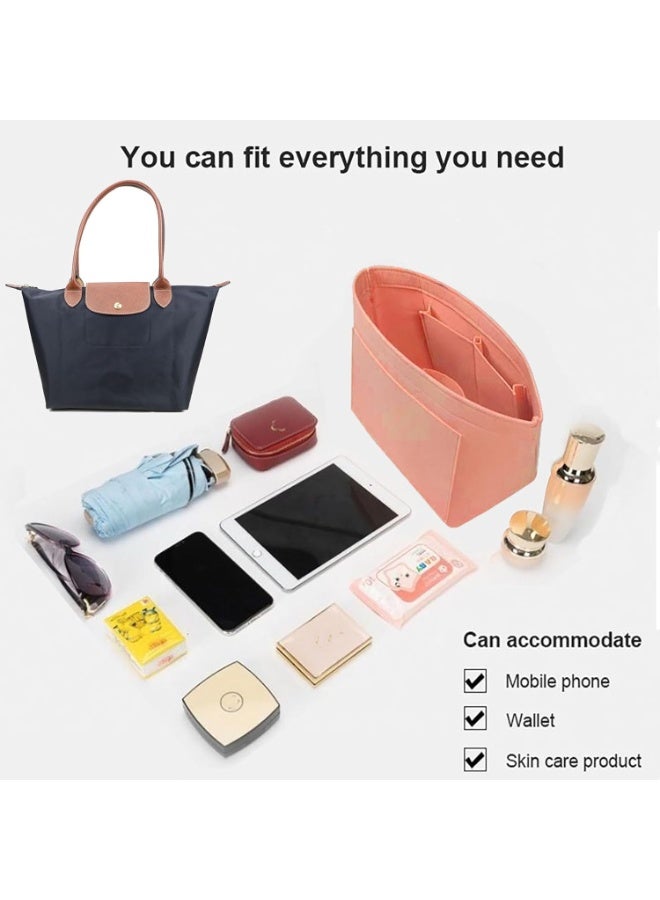 jaexest Felt Purse Organizer Insert for Le Pliage Neo(Large) Handbags Insert Organizer1012pink-M - Image 2
