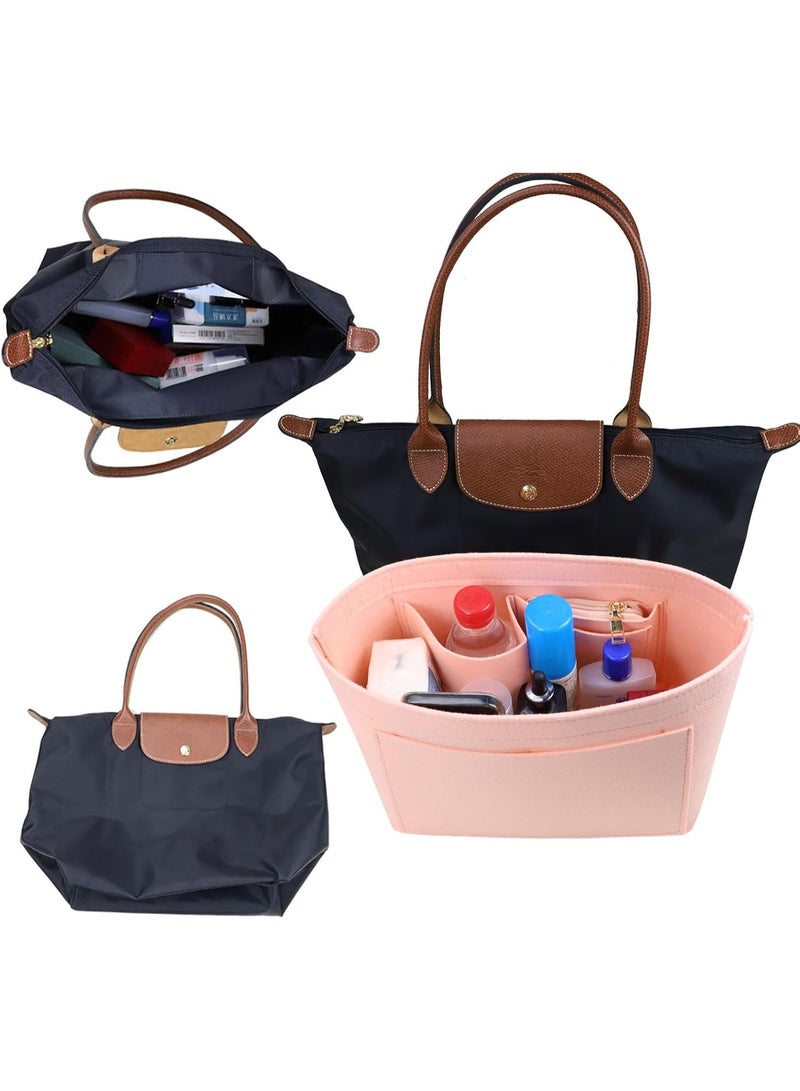 jaexest Felt Purse Organizer Insert for Le Pliage Neo(Large) Handbags Insert Organizer1012pink-M - Image 4